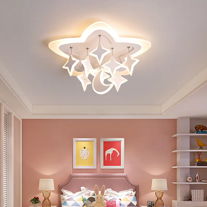 Современный светодиодный потолочный светильник для детской спальни, кабинет, дистанционное затемнение, цвет, сменный, модный дизайн, домашнее освещение