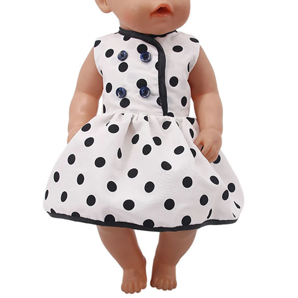 18 дюймов Кукла для девочек Детская рубашка в горошек вечерние платья платье без рукавов, наряды для куклы, аксессуары для одежды