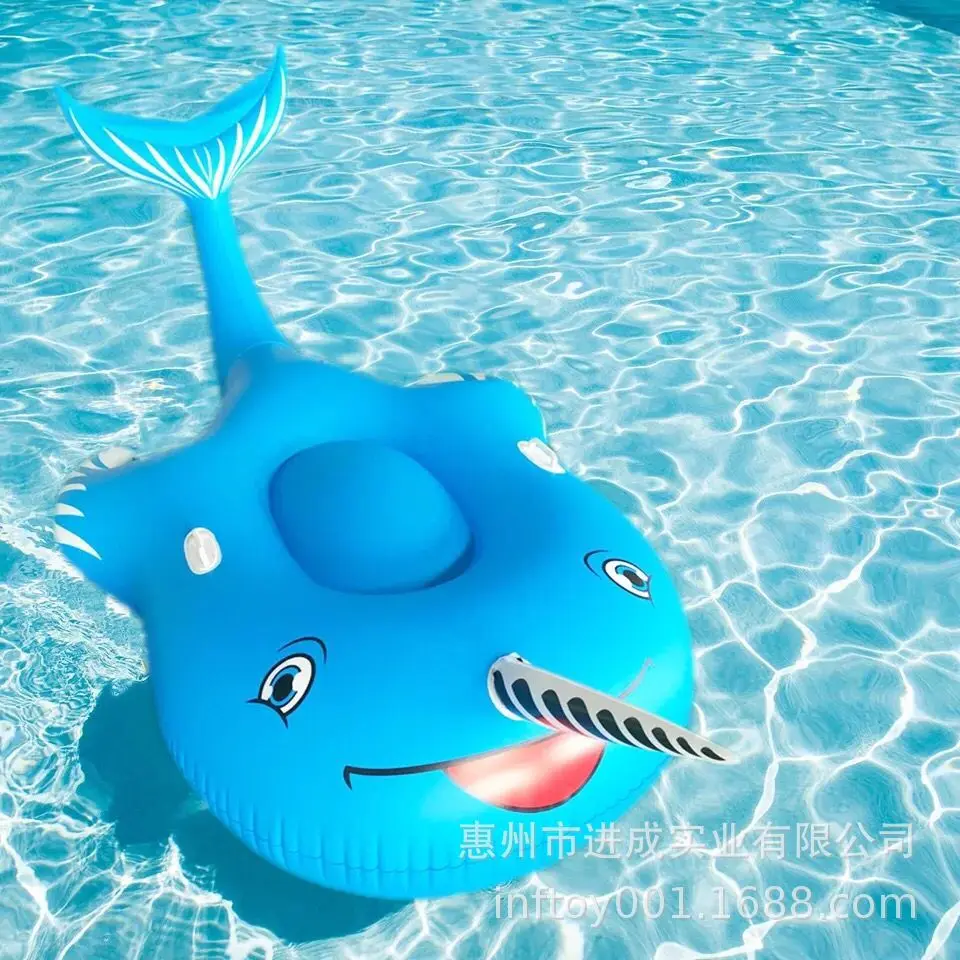 

PVC Blue Whale Unicorn Floating Row Inflatable Narwhal Floating Bed Blue Large Dolphin Riding Manufacturers Profession Productio