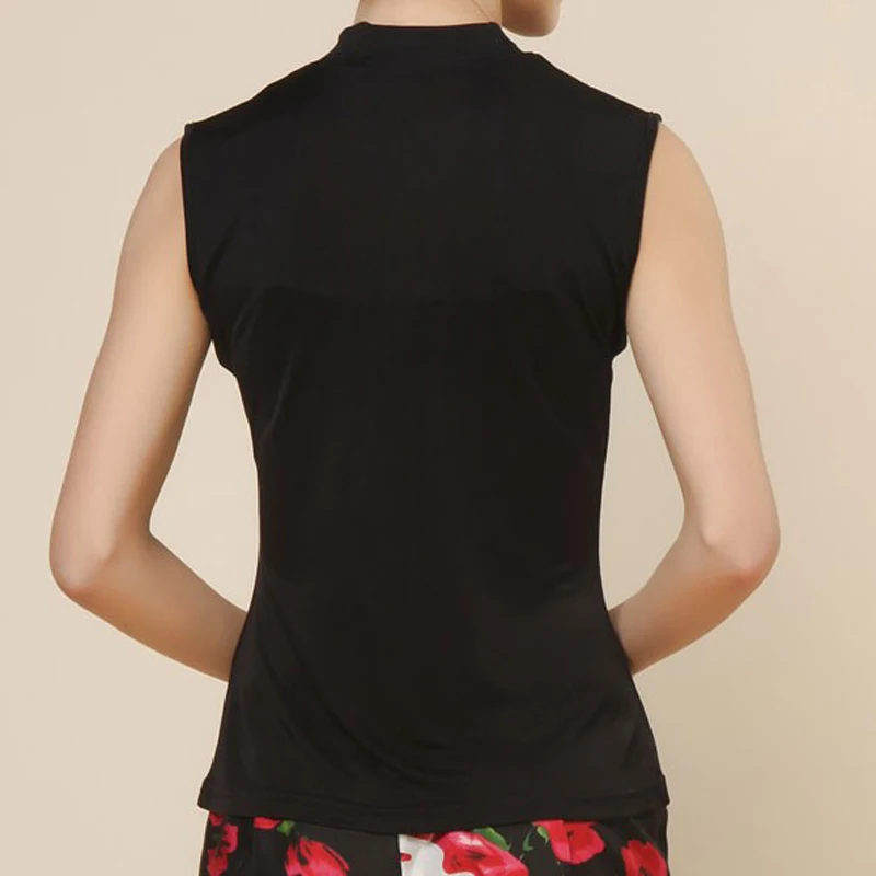 Женская ложная водолазка из 100% натурального шелка вязаный Топ без рукавов