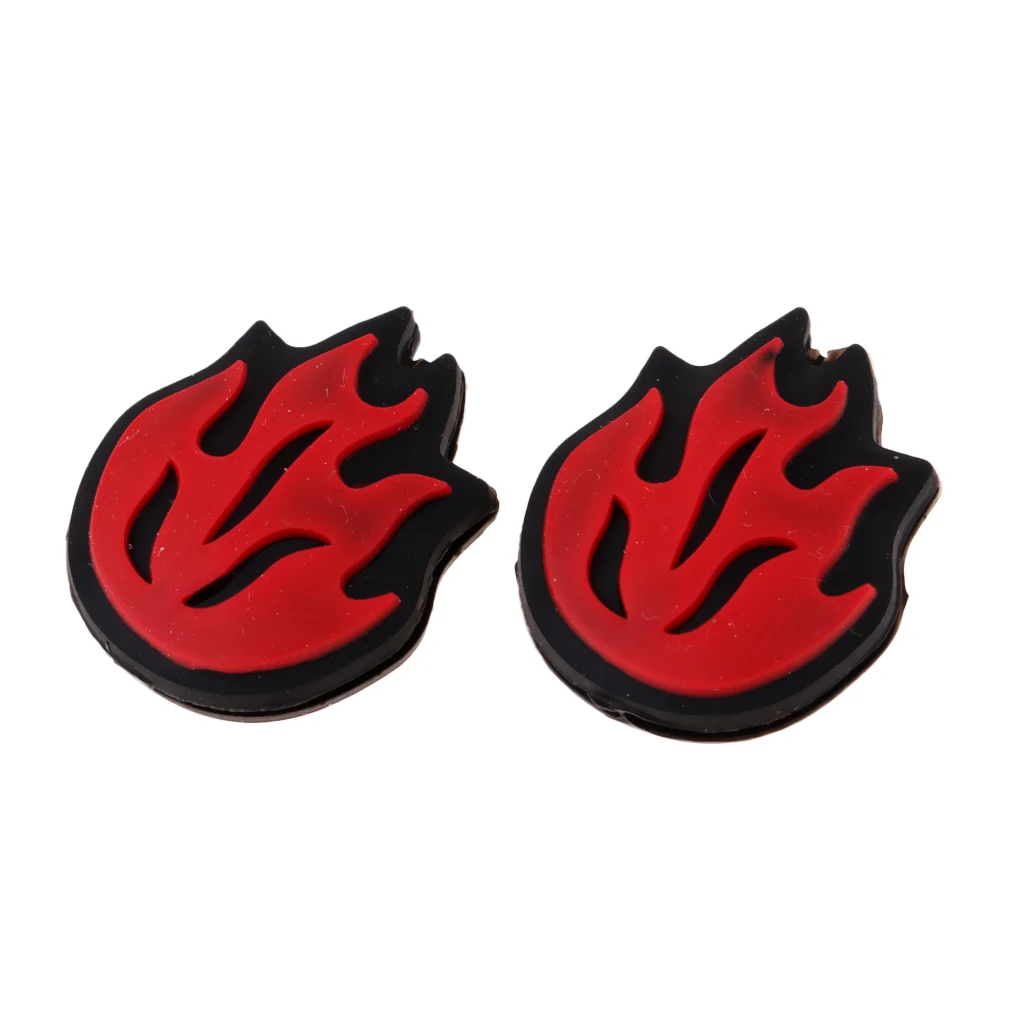 4 Pieces Silicone Flame Tennis Racket Shock Absorber Shockproof Dampener