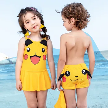 

2020 New Style KID'S Swimwear Cute Baby GIRL'S One-piece Swimming Suit Cartoon Swimming Trunks Siblings Swimsuit