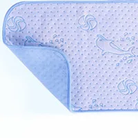 Blue 45x30cm Многоразовый Детский водонепроницаемый матрас, пеленальный матрас, моющийся, дышащий, чистый хлопок, уплотненный, милый Дельфин - Цвет: Blue 45x30cm