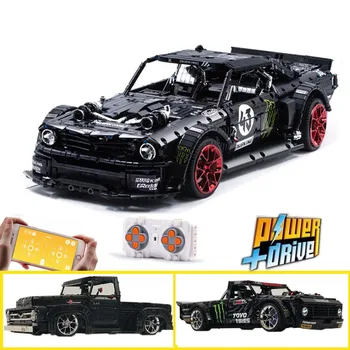 

New 1965 Ford Mustang Hoonicorn Racing Car fit Technic MOC-22970 FIT 20102 F-150 F100 building block bricks diy kid toys gift