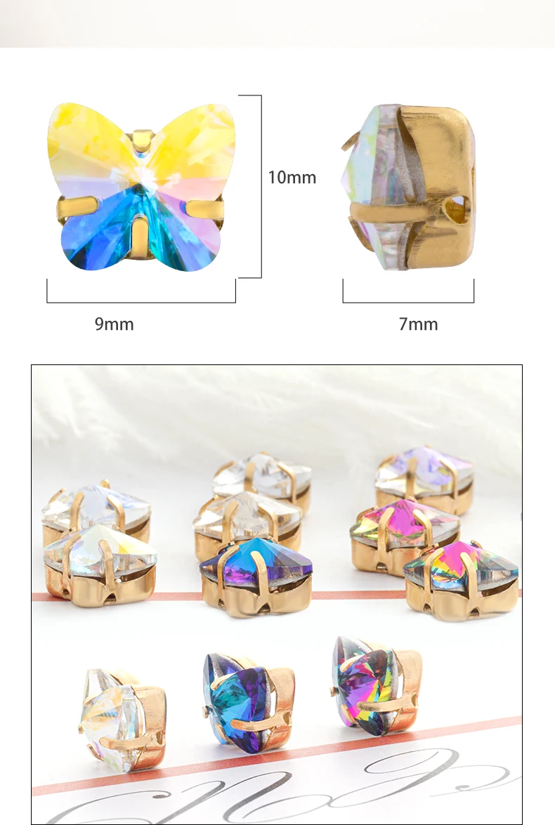 Astrobox Butterfly With Claw Rhinestone Crystal stones DIY Jewelry Making Loose Beads DIY Clothing & Accessories Clothing Shoes