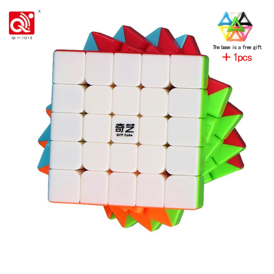 QIYI 5x5x5 магический скоростной кубик, наклейка, менее Профессиональный 5-слойный конкурс, кубики-головоломки, развивающие игрушки для детей