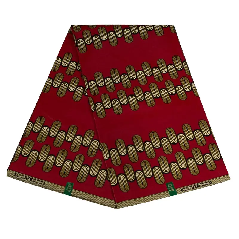 Красное золото, африканская ткань, простая ткань для одежды из хлопка, батик, простая ткань для шитья, красная волна, хлопок