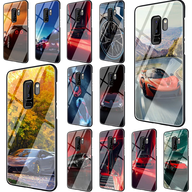 

Cool sports car Tempered Glass Cover Case for Samsung S7 Edge S8 S9 S10 Plus Note 8 9 A10 20 30 40 50 60 70