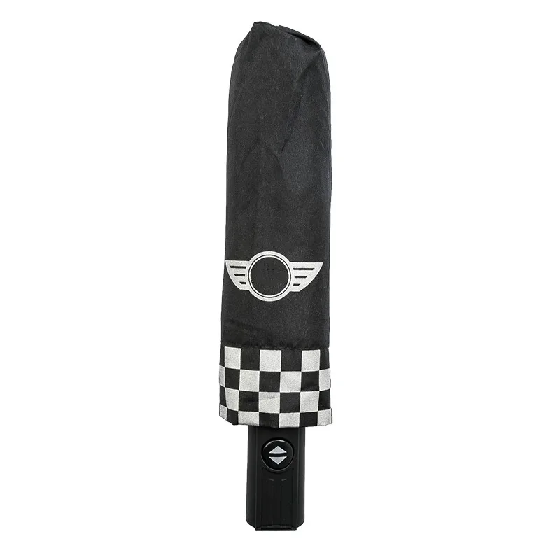 Suitable for BMW MINI Cooper Creative Sun Umbrella Black white grid Three-fold automatic folding Umbrella