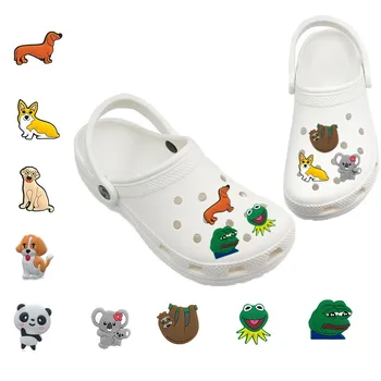 

1-5pcs Animals Dog Frog Sloth Corgi Koala Jibz for Croc Charms Shoes Decoration Accessories PVC Shoe Charms Girl & Boy Kids Gift