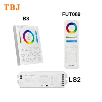 

Mi.Light Touch Panel 5 in 1 led remote controller / 2.4G wireless FUT089 B8 LS2 8 Zone RGB+CCT RF dimmer for strip light bulb