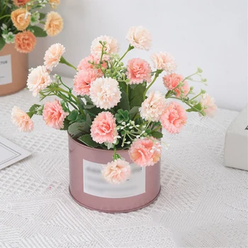 

European Style Silk Flower Floral Tabletop Decoration Simulation Plant Potted Wedding Party Home Ornament Fake Flower