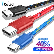 Tisluo type C USB кабель для синхронизации данных 1 м нейлоновый Плетеный USB кабель для зарядки для Saumsung Xiaomi Tablet Android USB телефонный кабель