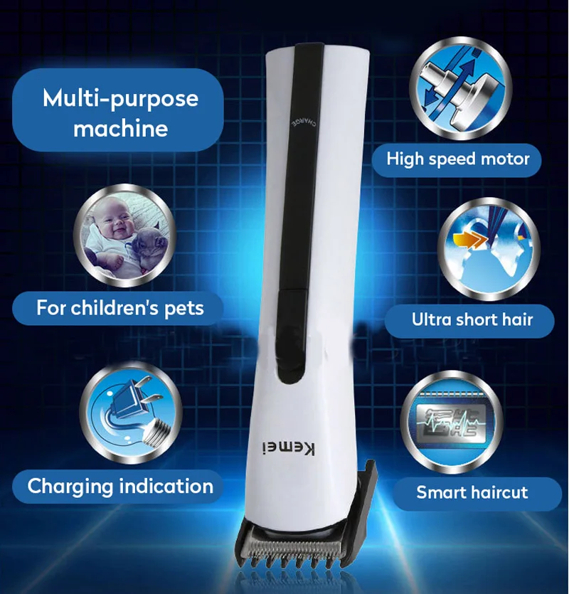 Kemei KM-2516 AC 220-240V EU Plug Беспроводная Регулируемая электрическая бритва для волос Бритва для бороды волос ножницы, кусачки триммер Уход за лошадьми