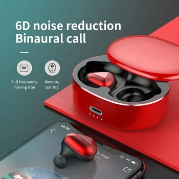 

T50 Bluetooth 5.0 Stereo 6D Noise Reduction Earbud Wireless Auto Pairing Headset Working Range 10-20 Meters