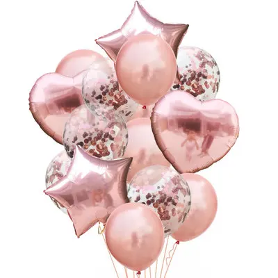 Огромный 40 дюймов rosegold воздушные шары из фольги в виде цифр Латекс День Рождения