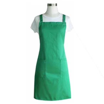 

Washable Double Pocket Apron Kitchen Dust-proof Shoulder Strap Work Aprons Home Cleaning Useful 2020