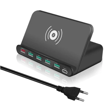 

4 in 1 Smart Fast Charger 3.0 USB Type C HUB PD Qi Wireless Charger 60W 7 in 1 Phone Adapter for iPhone /Samsung/ Huawei /Xiaomi