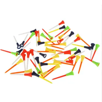 

30pcs / pack Plastic Golf Tees Multi Color 8.3CM Durable Rubber Top Cushion Golf Tee Golf Accessories for Golfing Practice