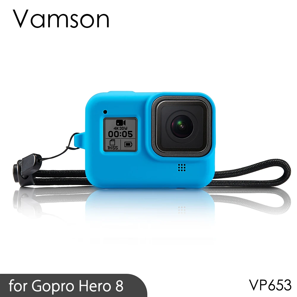 Vamso для GoPro 8, черные аксессуары, мягкий силиконовый защитный чехол, кожный чехол для Go Pro Hero 8 Edition, Экшн-камера VP653