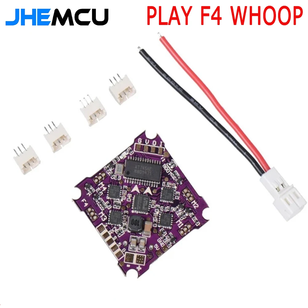 JHEMCU Play F4 Whoop Flight Controller AIO W/OSD BEC & Built-in 5A BL_S 1-2S 4in1 ESC for RC FPV Racing Drone Models Spare Parts