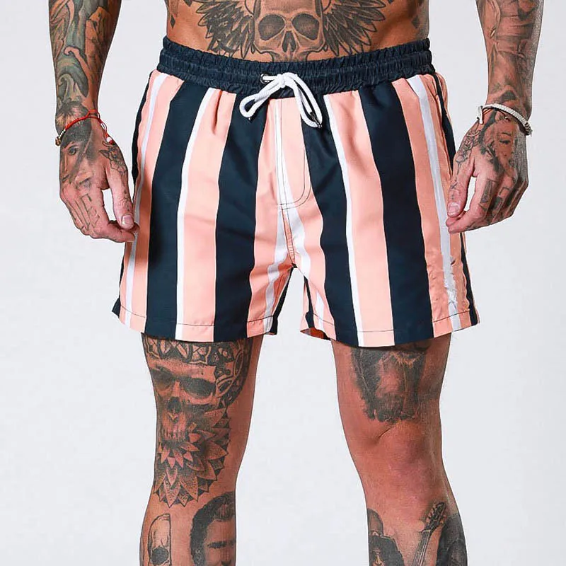 

Muscle Brother Athletic Pants Men's Quick-Dry Shorts Basketball Shorts Men's Straight Striped Pants EBay Amazon Explosive Materi