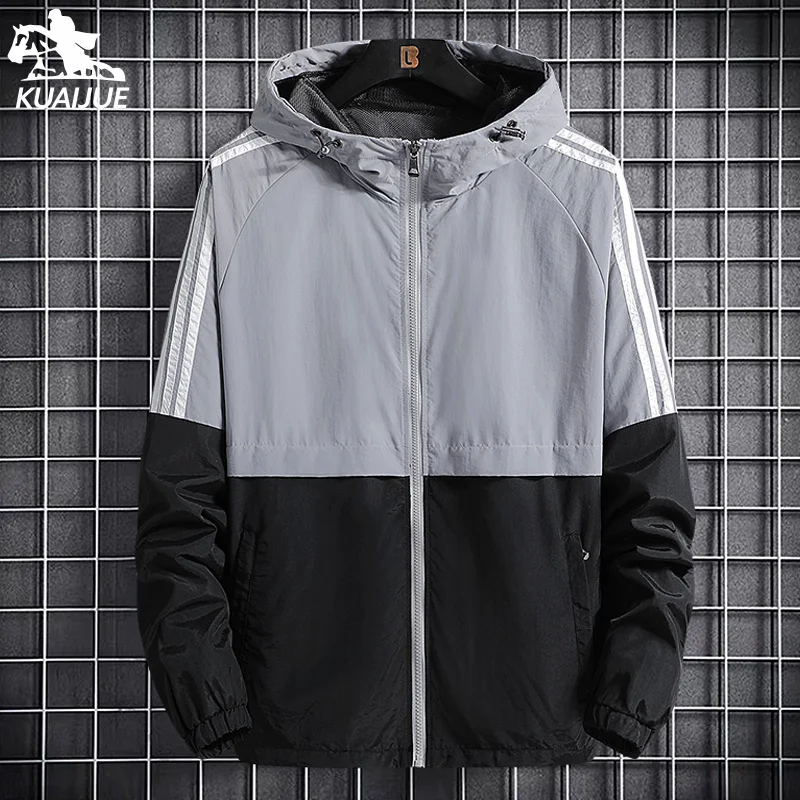 

movement Jacket Men autumn windbreaker mens Jacket Splicing Hooded jackets Breathable men coat Casual windbreakers Men's coats