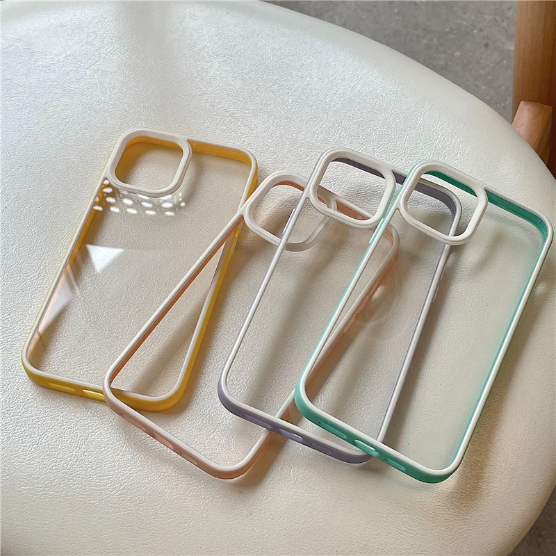 Transparent anti-fall bumper Protective case For iphone