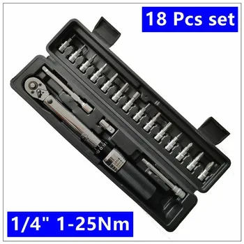 

High-Precision Bicycle Repair Torque Wrench Set 1/4 1-25nm
