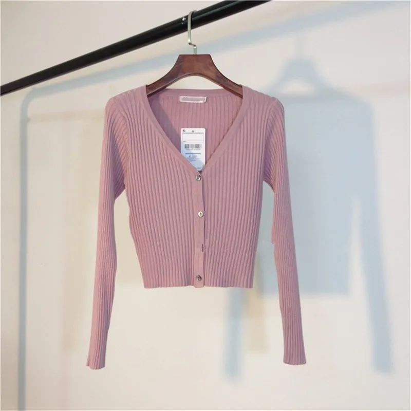 

Spring Newly Patchwork Women Cardigans 2020 Fashion Slim Ladies Knitted Sweater Long Sleeve Buttons Sweater 65057