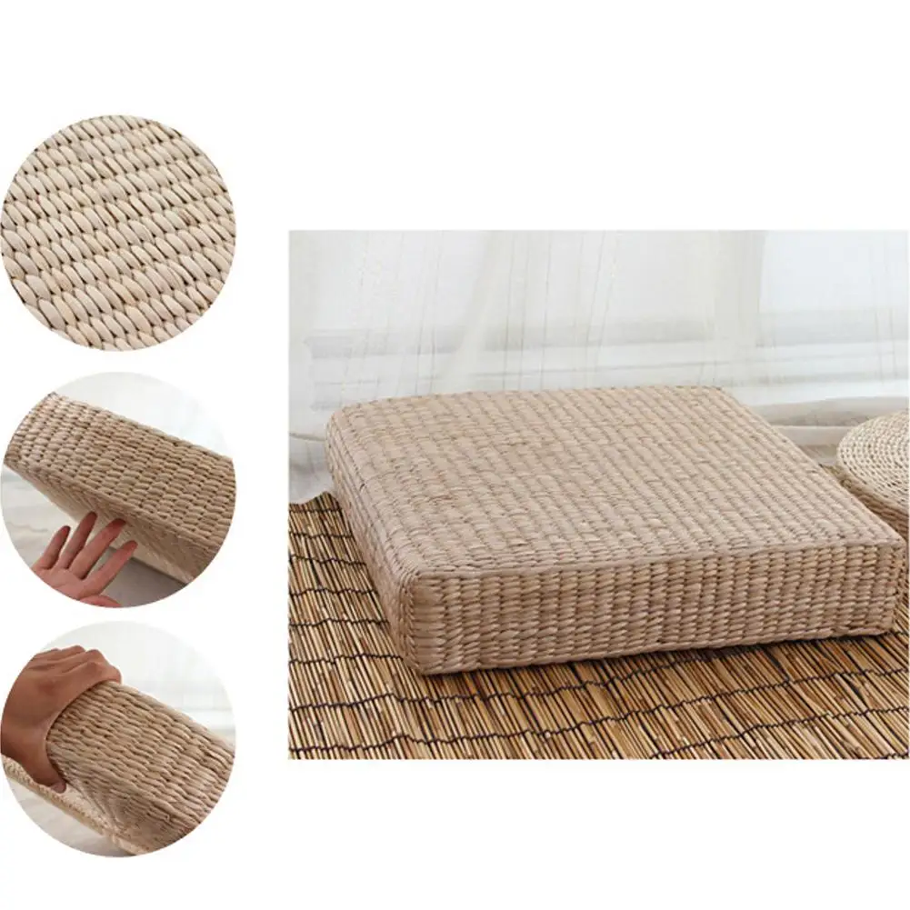 Татами соломенная оплетка рушворк зафу подушка ручной вязки Йога Подушка для медитации сидение одеяло