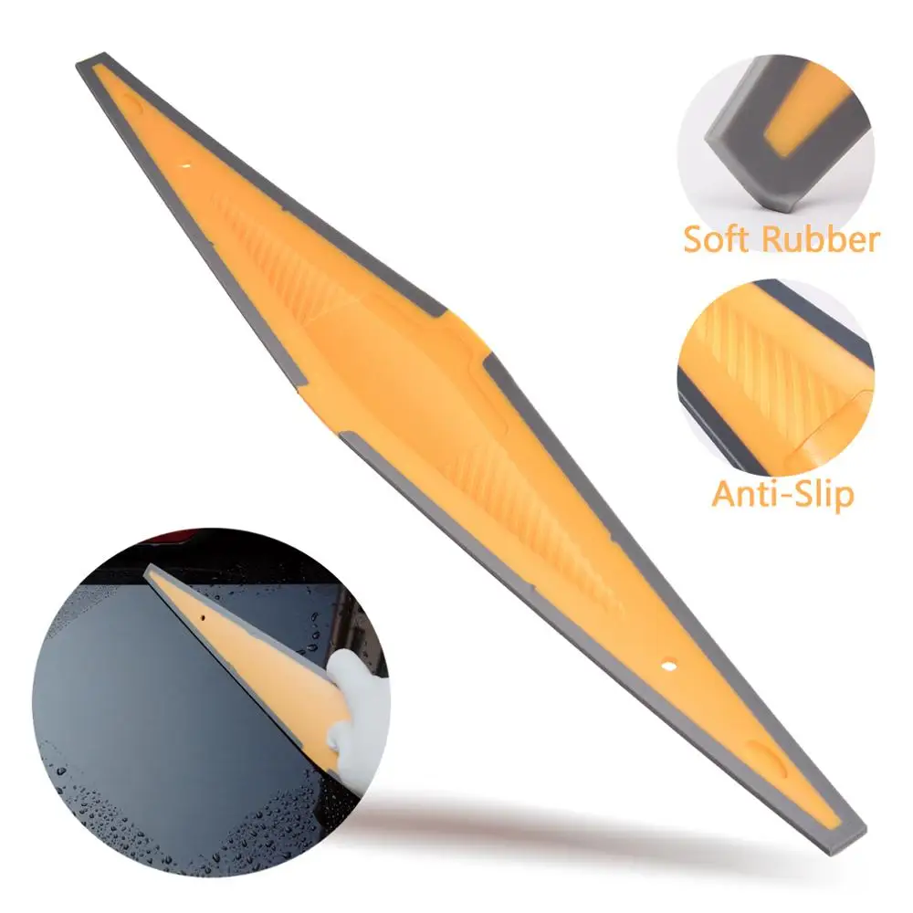 

EHDIS Car Window Squeegee for Water Carbon Fiber Wrap Vinyl Scraper Windshield Glass Snow Wipe Cleaner Tinting Auto Wash Tool