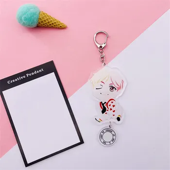 

Kpop The House Of Bangtan Boys JK Q Style Same PP Acrylic Keyring Keychain Bag Pendant 7.5*11CM Hot Sale
