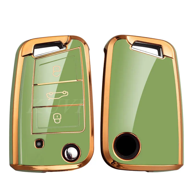 New TPU Car Key Case Cover For VW Volkswagen Golf 7 GTI R MK7 Tiguan MK2 Skoda Octavia A7 SEAT Ateca Leon FR 2 Ibiza