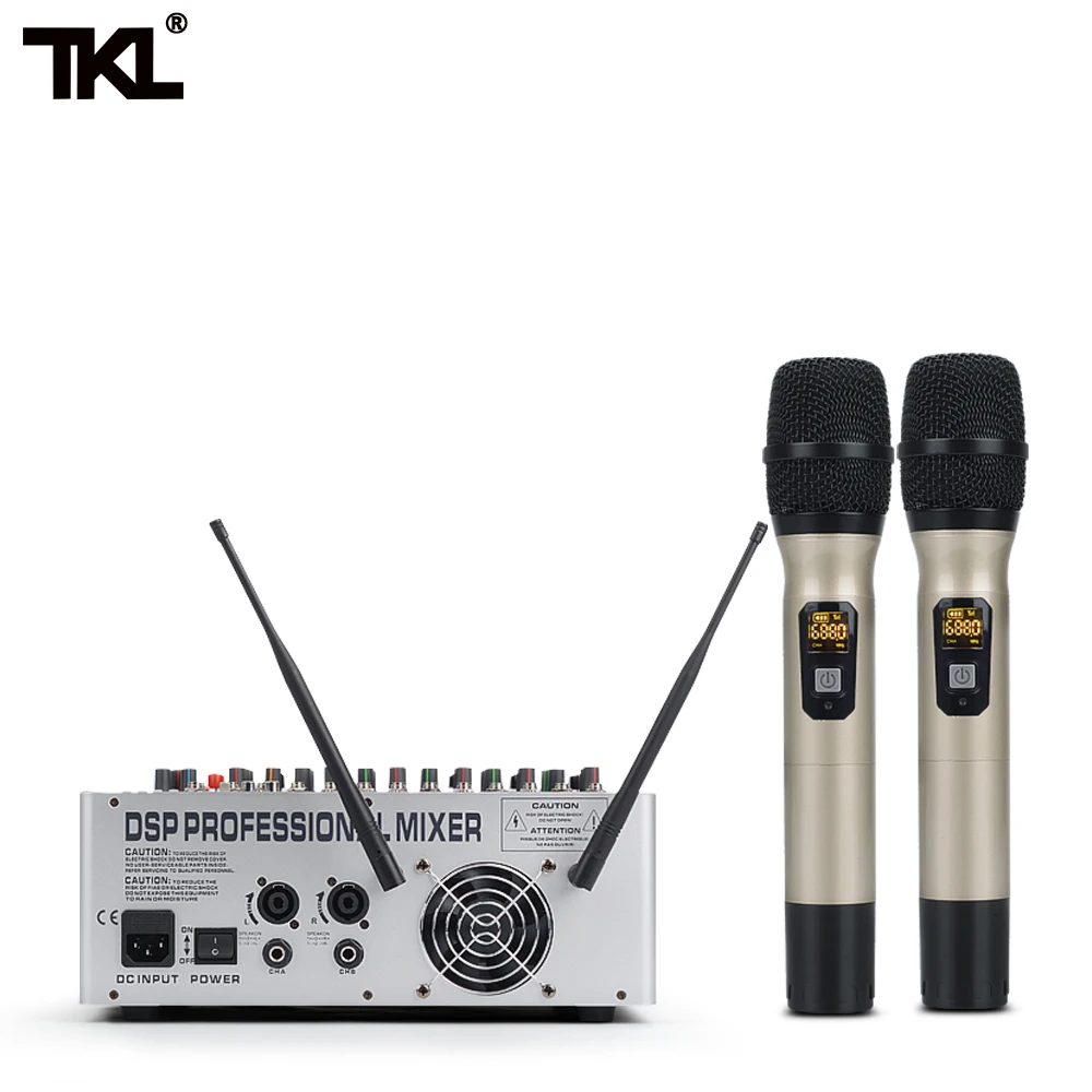 US $219.57 TKL 7 Channel Audio Mixer Wierless Micophone Sound Mixing 600W2 Power Amplifier Bluetooth Mp3 For Family Party Kalaok DJ Mixer