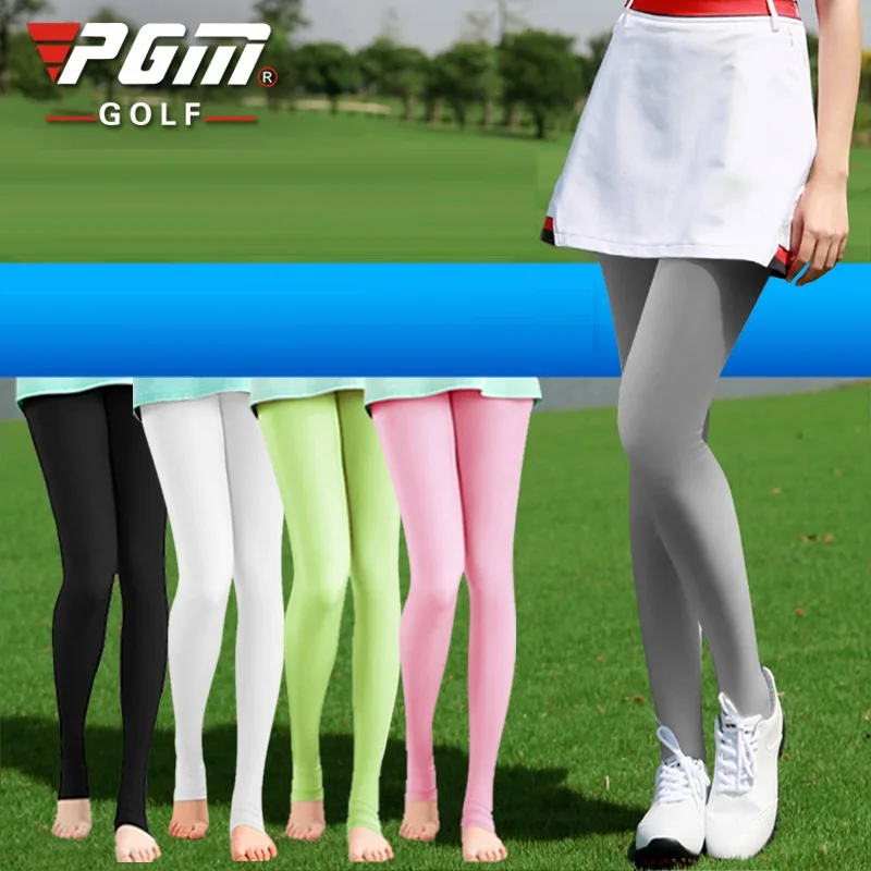 PGM Women's Sun Protection Pants Summer High Elastic Ice Silk Leggings Breathable Foot Socks Tights Rompers Stockings | Спорт и