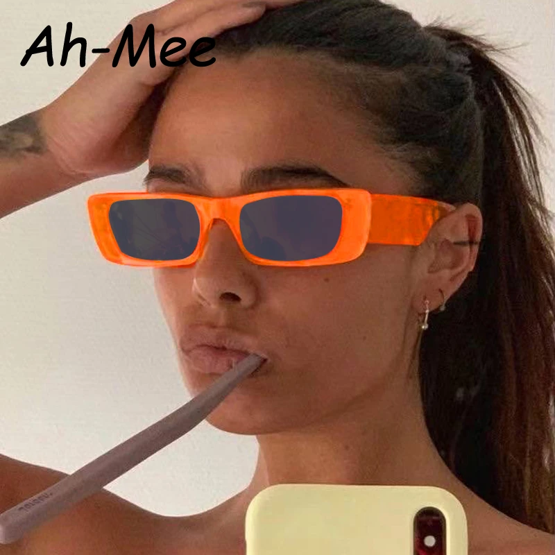 women's sunglasses Square Women's Sunglasses Small Brand Travel Rectangle Sun Glasses Men Vintage Orange Tinted Retro Eyewear gafas de sol square sunglasses