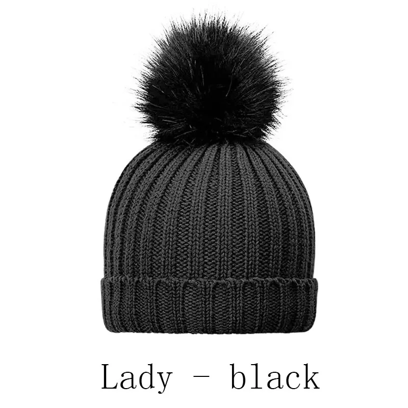 Xiaomi Qimian полушерстяные вязаные головные уборы для мужчин и женщин, шапка с черепом, мужская вязаная шапка, зимняя шапка без полей, тонкая тканая Съемная шапка для волос - Цвет: Lady-black