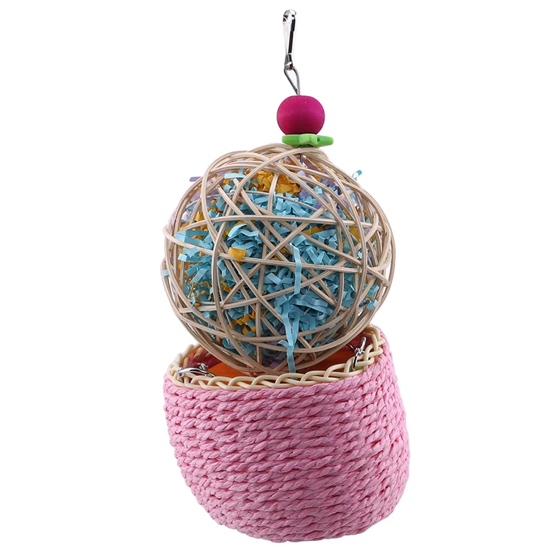 Bird Chew Toy Parrot Parakeet Budgie Cockatiel Perch Hanging Swings Cage Colorful Swing Hanging Toy