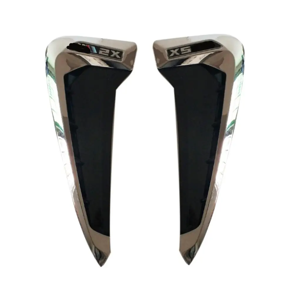 

2pcs High Quality Car Auto Side Vent Air Flow Fender Intake Sticker for BMW X5 2014-2017 Car Simulation Side Vents Decorative