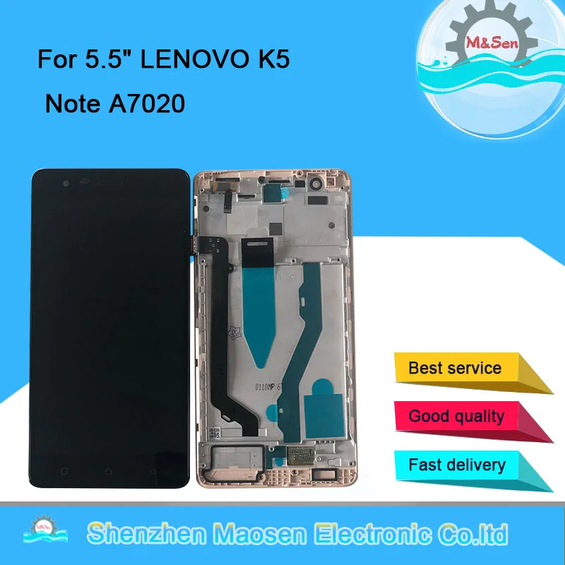 

Original M&Sen For 5.5" LENOVO K5 Note A7020 LCD Display Screen+Touch Panel Digitizer Frame For Lenovo A7020a48 K52t38 k52e78