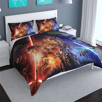 

New Star Wars Printed Duvet Cover Set with Pillowcase Luxury 3d Cartoon Bedding Set Bed Linen Set Au Eu Us Twin Queen King Size
