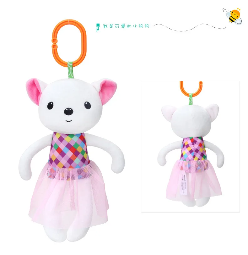 Bbsky младенческой мультфильм одеяло с изображением животных игрушки Кролик собака кошка кольцо с плюшевыми игрушками