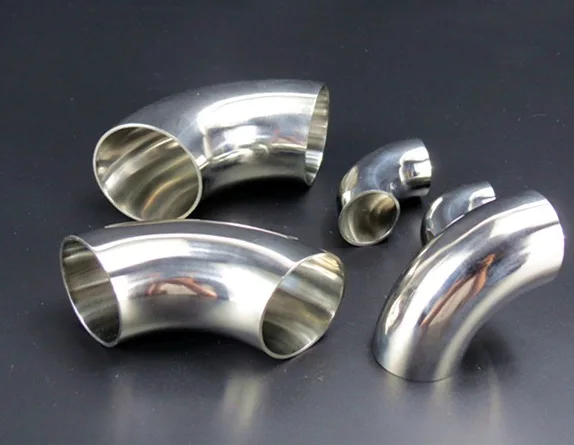 Outer D:19mm Thickness:1.5mm 304 Stainless Steel Elbow 90 Degree Welding Sanitary Grade Bend Bright Surface Polishing