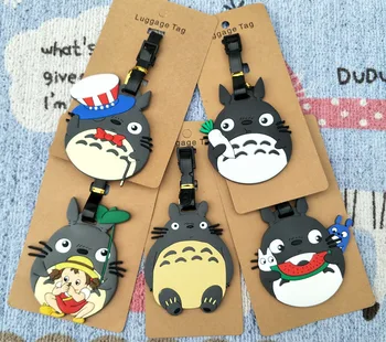 

LISM Grey Totoro Series Anime Travel Accessories Luggage Tag Suitcase ID Address Portable Tags Holder Baggage Labels New