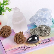 

Natural Crystal stone Terahertz Egg Gypsum Chalcopyrite Moroccan Desert Stone Chakras collection Gift Ore Standard Combination