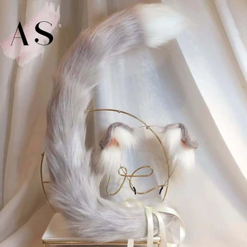 

New Hand-Made Folding Ear Cat Beast Ear KC Beast Tail Wolf Ear Cat Ear Fox Ear Headband Cosplay