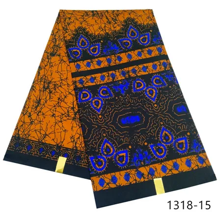 Новейший дизайн Ghanaian Kente восковая ткань настоящий полиэстер восковая ткань для ткани Горячая Veritablee восковая ткань с принтом в 6 ярдов 1318 - Цвет: 1318-15