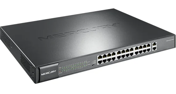Макс. PoE 400 Ватт, 26 коммутатор PoE портов поддерживает питание ip-камеры/WiFi AP, с 24 портами PoE и 2 RJ45 гигабитный порт, Plug& Play