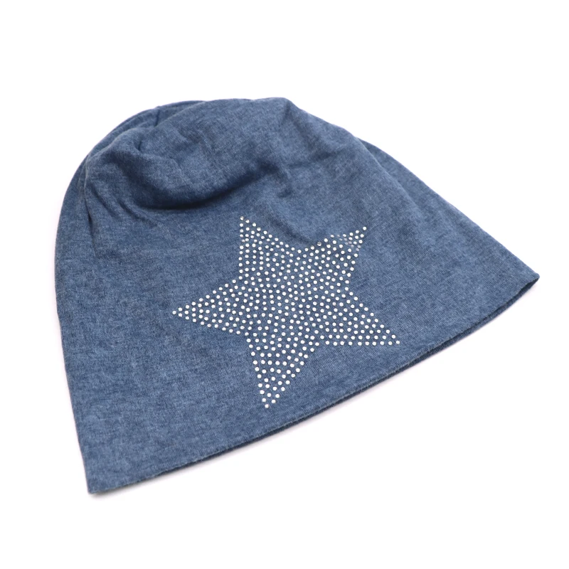 Одноцветная осенне-зимняя теплая шапка Skullies Beanies, блестящая шапка со стразами для мужчин и женщин, мягкая шапка, Модная хлопковая Повседневная Кепка
